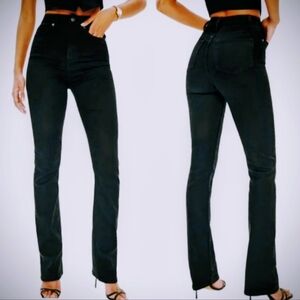 Current Elliot The Soulmate High Rise Slim Straight Black Jeans